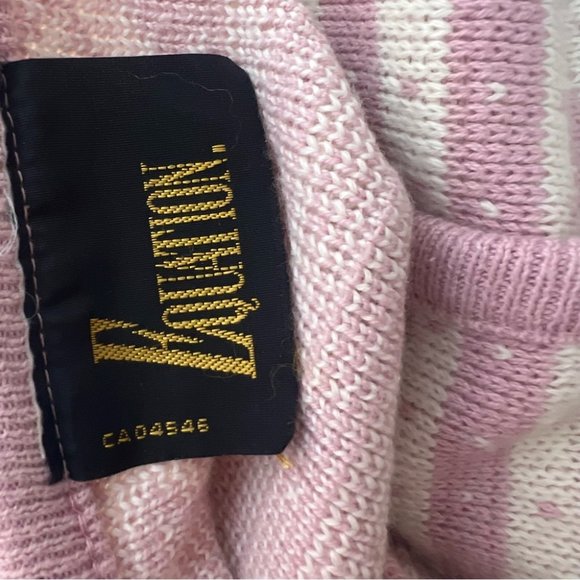 Equation cardigan vintage pink white Pearl buttons knitted stunning luxury top - Picture 7 of 11